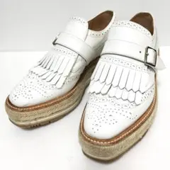 PRADA プラダ 厚底ローファー 白/ホワイト 約22.5cm