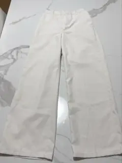 ホワイト ワイドレッグ スラックス Mサイズ