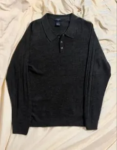 DOCKERS ダークグレー ポロセーター ポロシャツ ニット 古着 Lサイズ