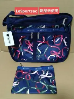 LeSportsac レスポートサック デラックス エブリデイ ネイビーリボン柄