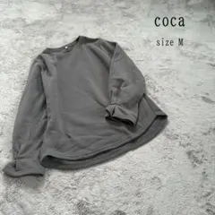 coca コカ トレーナー スウェット 裏起毛 長袖 トップス チャコール M