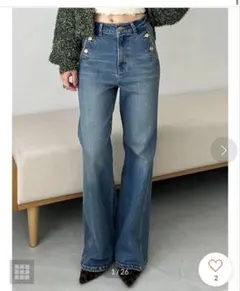 LILY BROWN ストレッチフレアデニムパンツ　BLU サイズ0のサムネイル