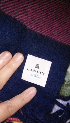 LANVIN en Bleu マフラー ウール ☆