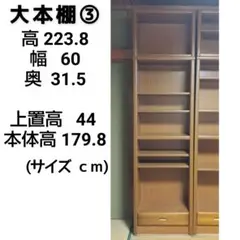 大きい本棚③　木製　ダークブラウン　幅60cm　高224cm　１個　　匿名配送