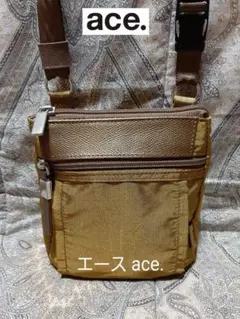 エース ace. 本革コンビ/斜め掛けショルダーバッグ