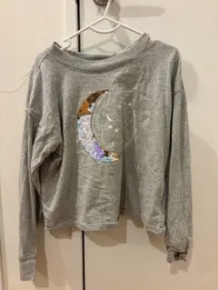 【Gap】ユニコーン スパンコール 長袖カットソー グレー 120cm