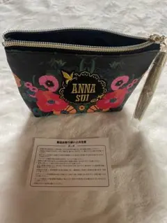 ANNA SUI 花柄ポーチ ゴールドタッセル付き