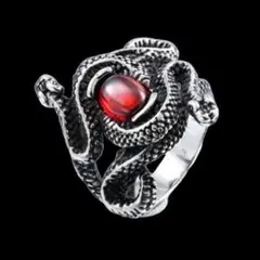 【H307】リング　メンズ　指輪　シルバー　スネーク　アイ　ステンレス　20号