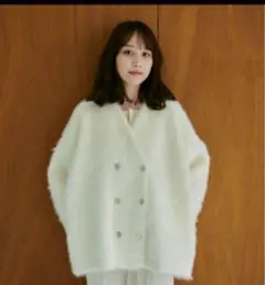 【ルエマ】mohair touch double button cardigan