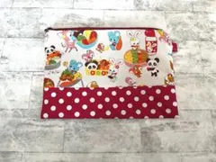 281 ハンドメイドフラットポーチ☆ハニーチューン☆昭和レトロアニマル