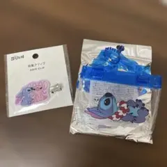 スティッチ　エンジェル　クリア　ミニミニバッグ　前髪クリップ　セット