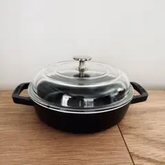 ストウブ　STAUB グリルパン　ガラス蓋付き　30cm 美品　両手鍋　フランス ストウブ STAUB グリルパン ガラス蓋付き 30cm 美品 両手鍋 フランス