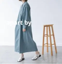 アパートバイローリーズ　スタンドカラーシャツワンピース ブルーグリーン　F