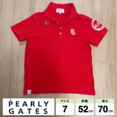 PEARLY GATES パーリーゲイツ ゴルフ ポロシャツ レッド サイズ7