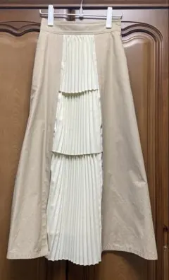 Ray BEAMS フロントプリーツ ロングスカート