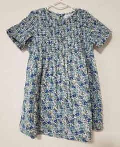 ZARAKIDS☆花柄シャーリング半袖ワンピース　104サイズ　女の子