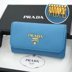 ✨未使用に近い・箱付き✨　PRADA キーケース　サフィアーノレザー　6連　刻印