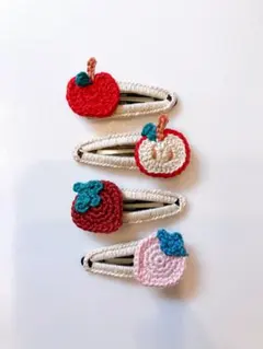 りんご&いちごヘアピンセット♪パッチンピン　赤ちゃん　ベビー　キッズ