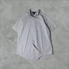 Brooks Brothers チェック柄 シアサッカー 半袖BDシャツ ブルーのサムネイル