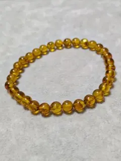 天然アンバー（琥珀）6mm ブレスレット