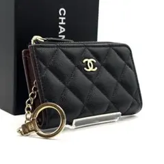 現行◆未使用級◆CHANEL キーリング コインケース 黒 キャビアスキンのサムネイル