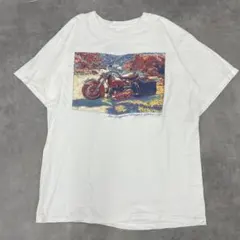 ゆ492 90s USA製 Arizona バイクプリント Tシャツ XL 古着