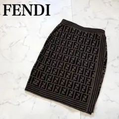 FENDI フェンディ ズッカ柄 FFロゴ ニットスカート グレー 40 - メルカリ