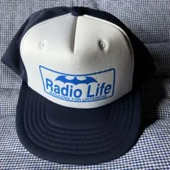 Radio Life ロゴ入りキャップ ネイビー・ホワイト