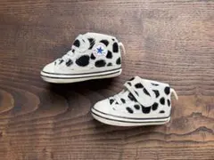 ベビーシューズ　コンバース　ダルメシアン柄　起毛　12.0cm　ダルメシアン