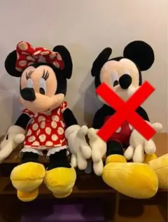 ミニー　ミッキー　特大ぬいぐるみ　ビンテージ