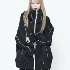 『REFLEM/レフレム』パイピング切替ハイネックパーカーのサムネイル
