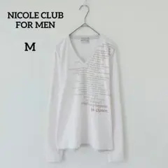 ニコルクラブフォーメン　長袖カットソー　VネックTシャツ　薄いピンク　48