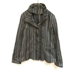 【万能ジャケット！】ノアジェ　noa-ge　美シルエット　白と黒のストライプ　M