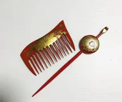 アンティーク　かんざし・櫛セット　和装小物　A421