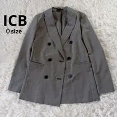 iCB オンワード樫山 ダブル テーラードジャケット サマーウール