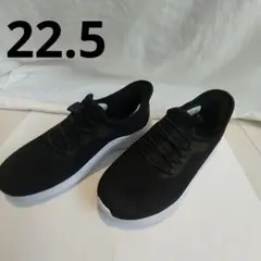 訳あり特価❕立ったまま履ける❕スリッポン スニーカー 黒 22.5