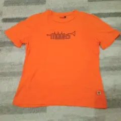 トランペットプリント 半袖Tシャツ　レトロ