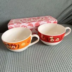 ミッキー&ミニーペアカップ 目安線付スープマグセット