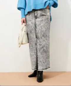 【アダムエロペ】フロントスリットデニムスカート