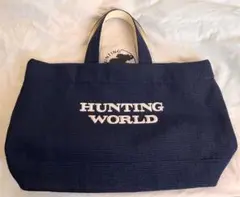 【美品】HANTHING WORLDビッグロゴトートバッグ　ブラック HANTHING WORLDブラックビッグロゴトートバッグ 未使用級】HUNTING