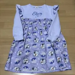 新品 ディズニー アナ雪 アナ エルサ ツイルドッキング ワンピース 120cm