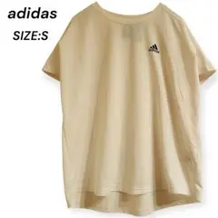 adidas Tシャツ ◆S AEROREADY 半袖 アイボリー 吸汗速乾