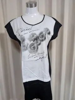 インゲボルグ　花柄プリント ロングTシャツ 半袖