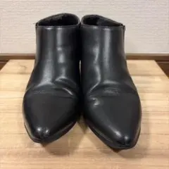 黒 レザー サイドゴアブーツ