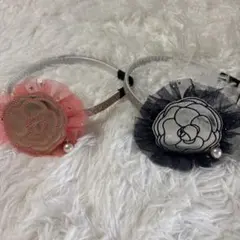 韓国　ガールズ　キッズ　フラワーモチーフカチューシャ2個セット