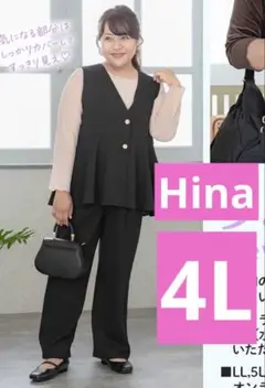 しまむら　Hinaフレアデザイン ブラックベスト 4L