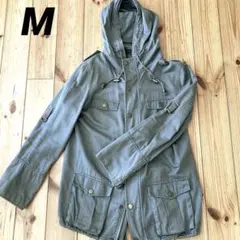 オリーブグリーン ミリタリー風ジャケット Mサイズ マウンテンパーカー