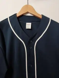 ベースボールシャツ 野球練習着 XL ネイビー