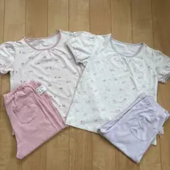 ユニクロ 動物柄コットンパジャマ 2点セット 120cm