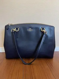 COACH ネイビー　レザー ハンドバッグ